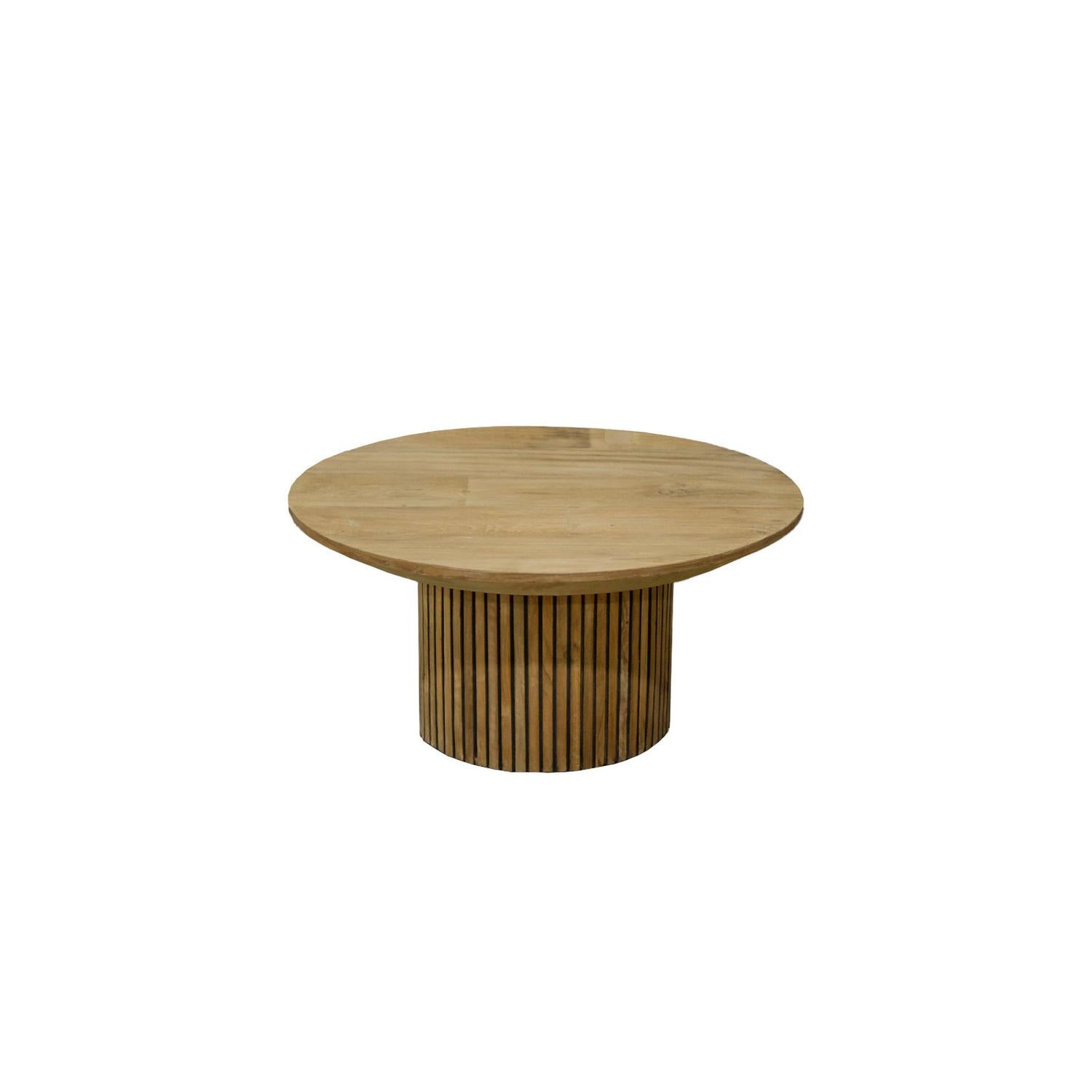 Couchtisch Lausanne aus Teakholz Ø80cm - Braun-Couchtische-Livingfurn-le canapé