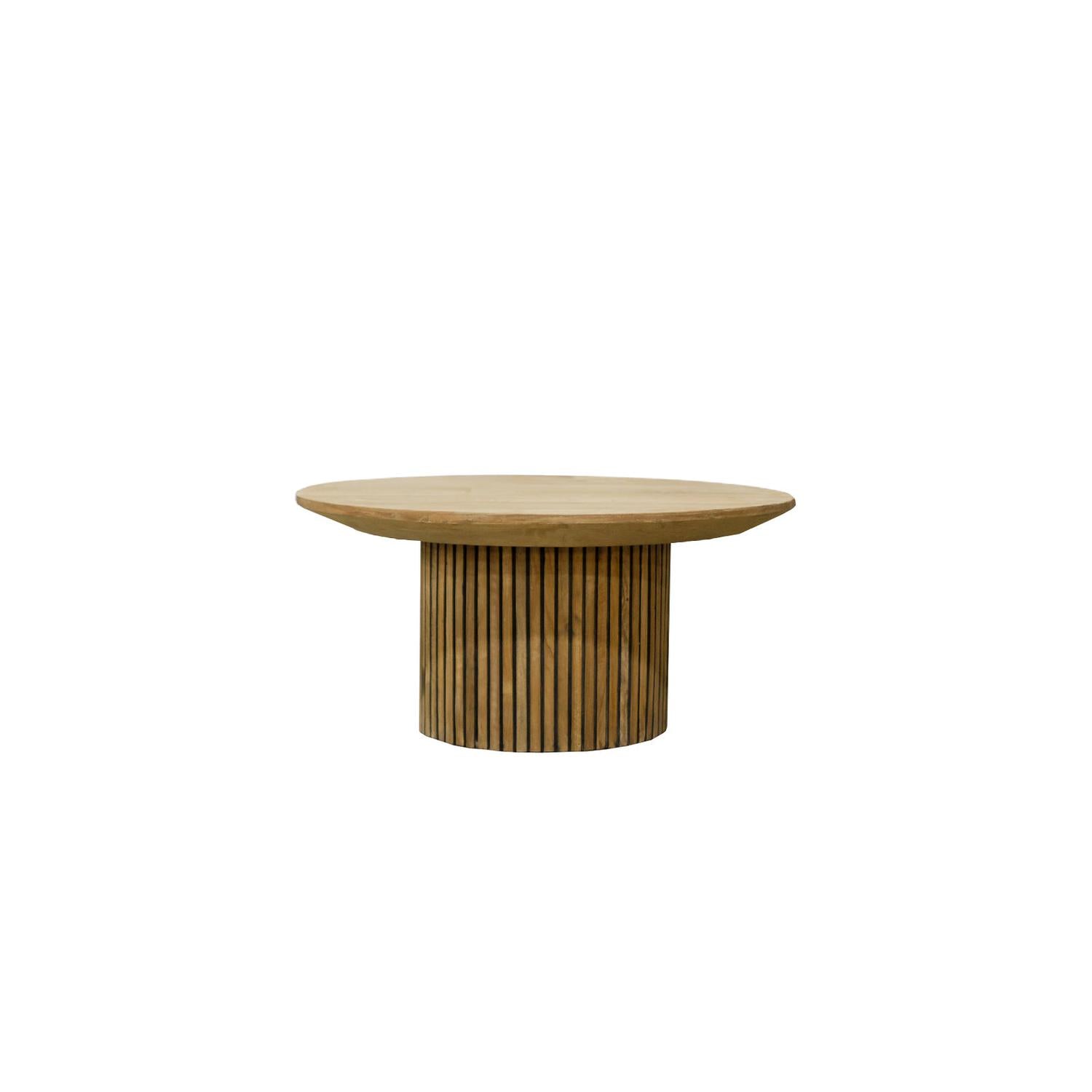 Couchtisch Lausanne aus Teakholz Ø80cm - Braun-Couchtische-Livingfurn-le canapé