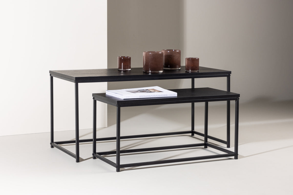 Couchtisch Metall 100cm mit Metallbeinen - Schwarz-Couchtische-Venture Home-le canapé