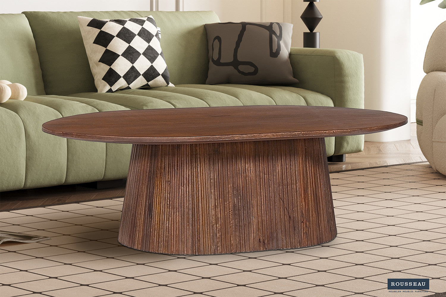 Couchtisch Miguel 120cm Oval - Hellbraun-Couchtisch-Rousseau-le canapé
