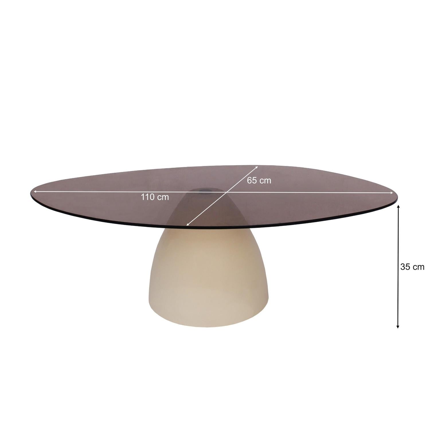 Couchtisch Mylon mit Rauchglasplatte 110cm - Beige-Couchtische-Livingfurn-le canapé