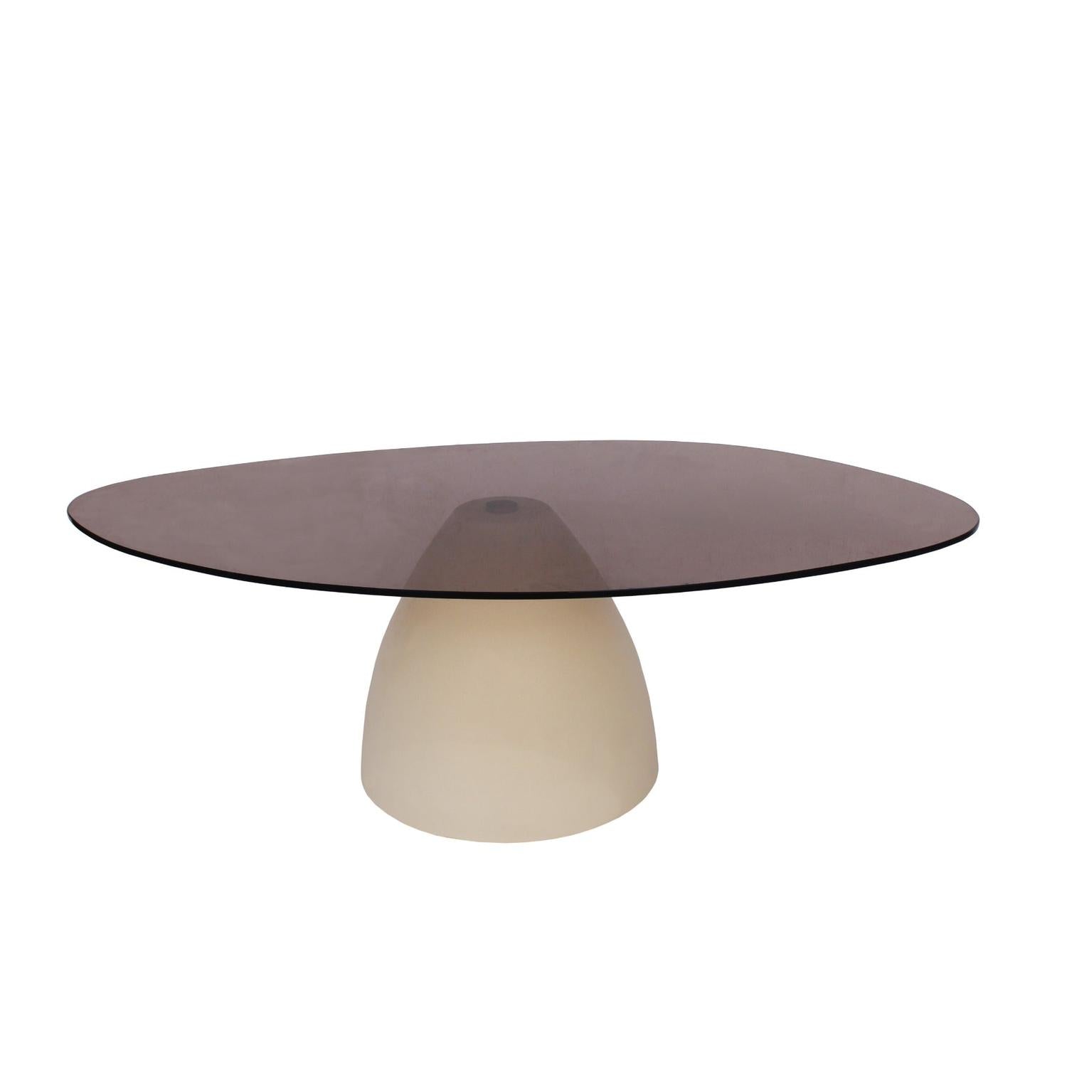 Couchtisch Mylon mit Rauchglasplatte 110cm - Beige-Couchtische-Livingfurn-le canapé