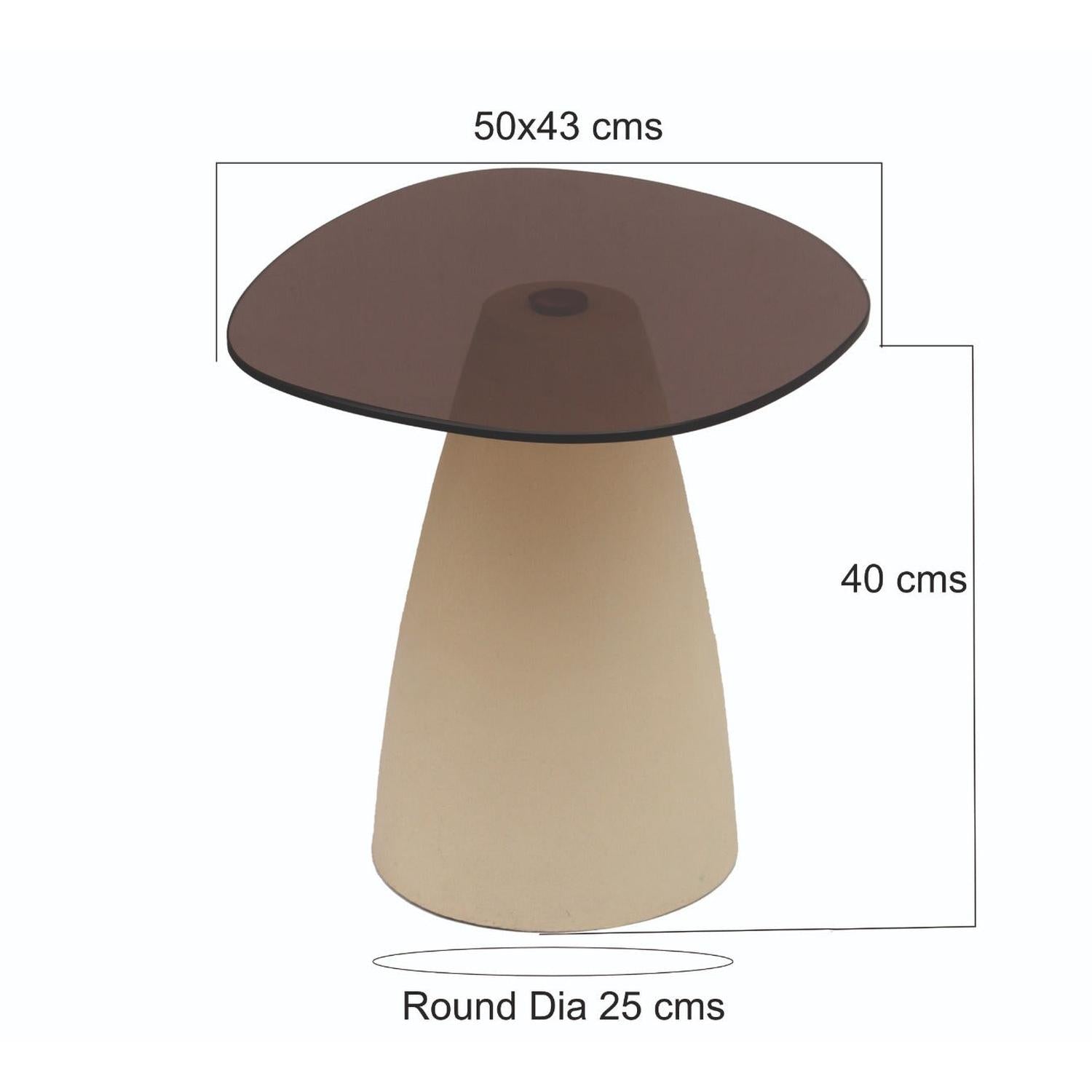 Couchtisch Mylon mit Rauchglasplatte 50cm - Beige-Couchtische-Livingfurn-le canapé