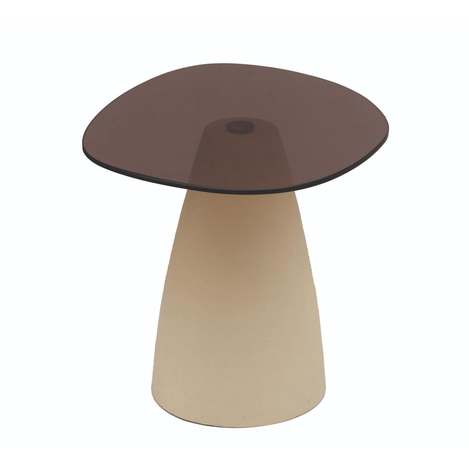 Couchtisch Mylon mit Rauchglasplatte 50cm - Beige-Couchtische-Livingfurn-le canapé