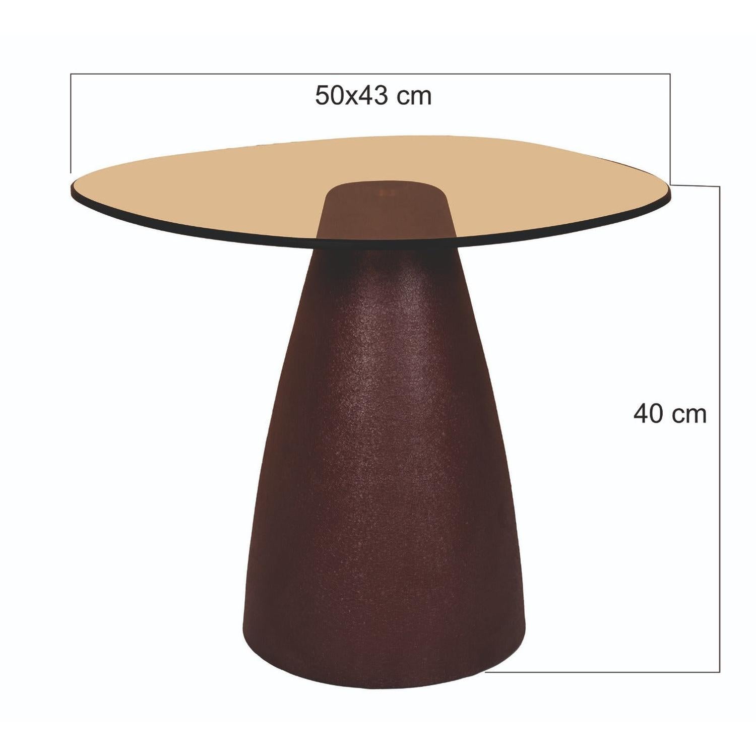 Couchtisch Mylon mit Rauchglasplatte 50cm - Bordeaux-Couchtische-Livingfurn-le canapé