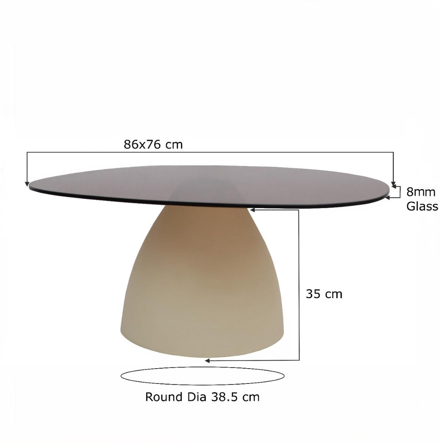 Couchtisch Mylon mit Rauchglasplatte 86cm - Beige-Couchtische-Livingfurn-le canapé