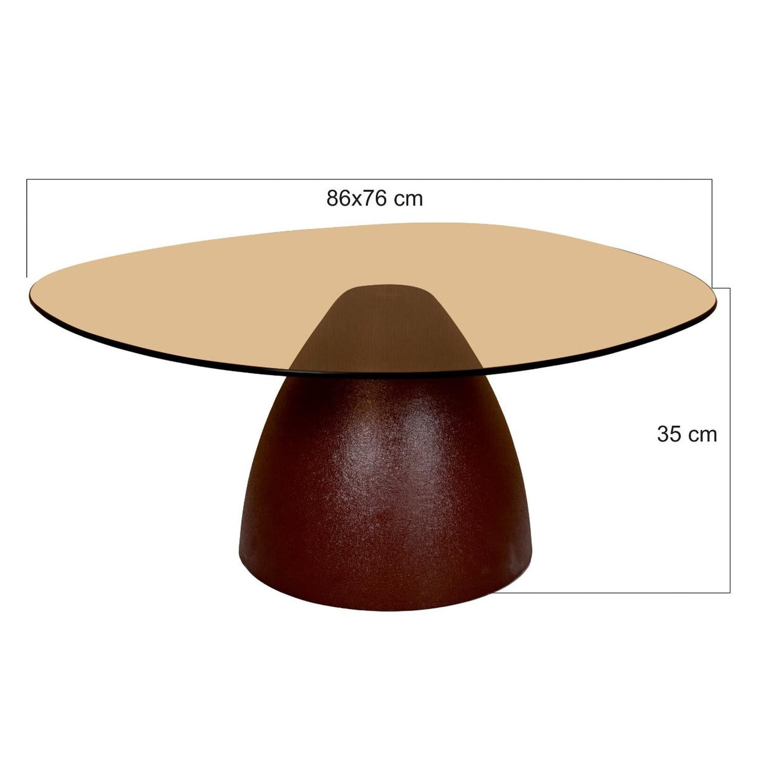 Couchtisch Mylon mit Rauchglasplatte 86cm - Bordeaux-Couchtische-Livingfurn-le canapé