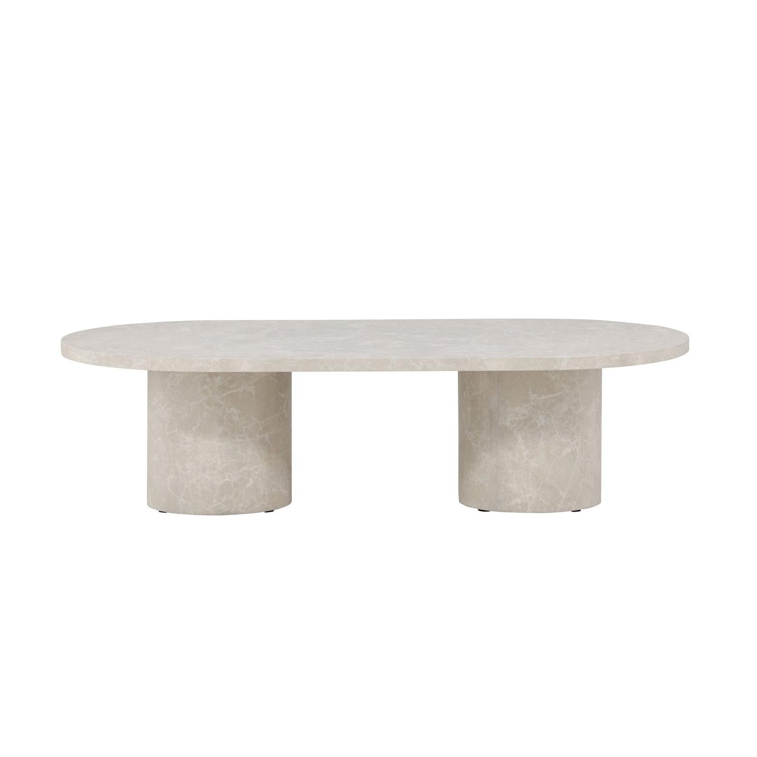 Couchtisch Narvik 120cm - Beige Marmoroptik-Couchtisch-Venture Home-le canapé