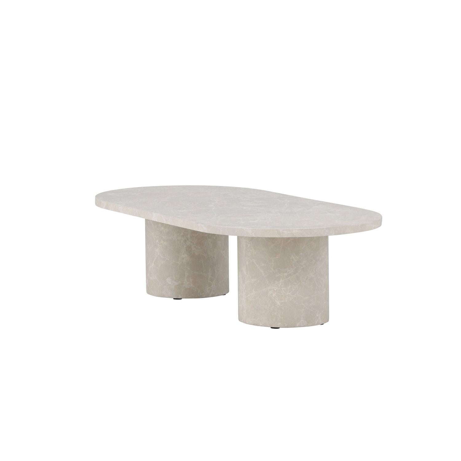 Couchtisch Narvik 120cm - Beige Marmoroptik-Couchtische-Venture Home-le canapé