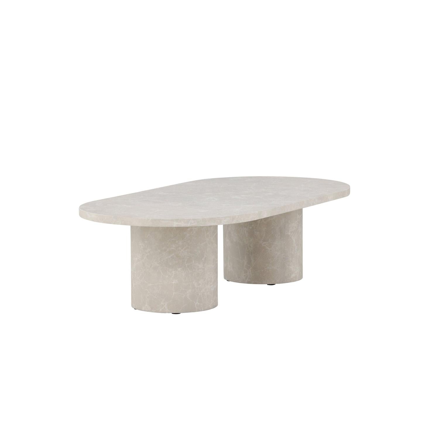 Couchtisch Narvik 120cm - Beige Marmoroptik-Couchtische-Venture Home-le canapé
