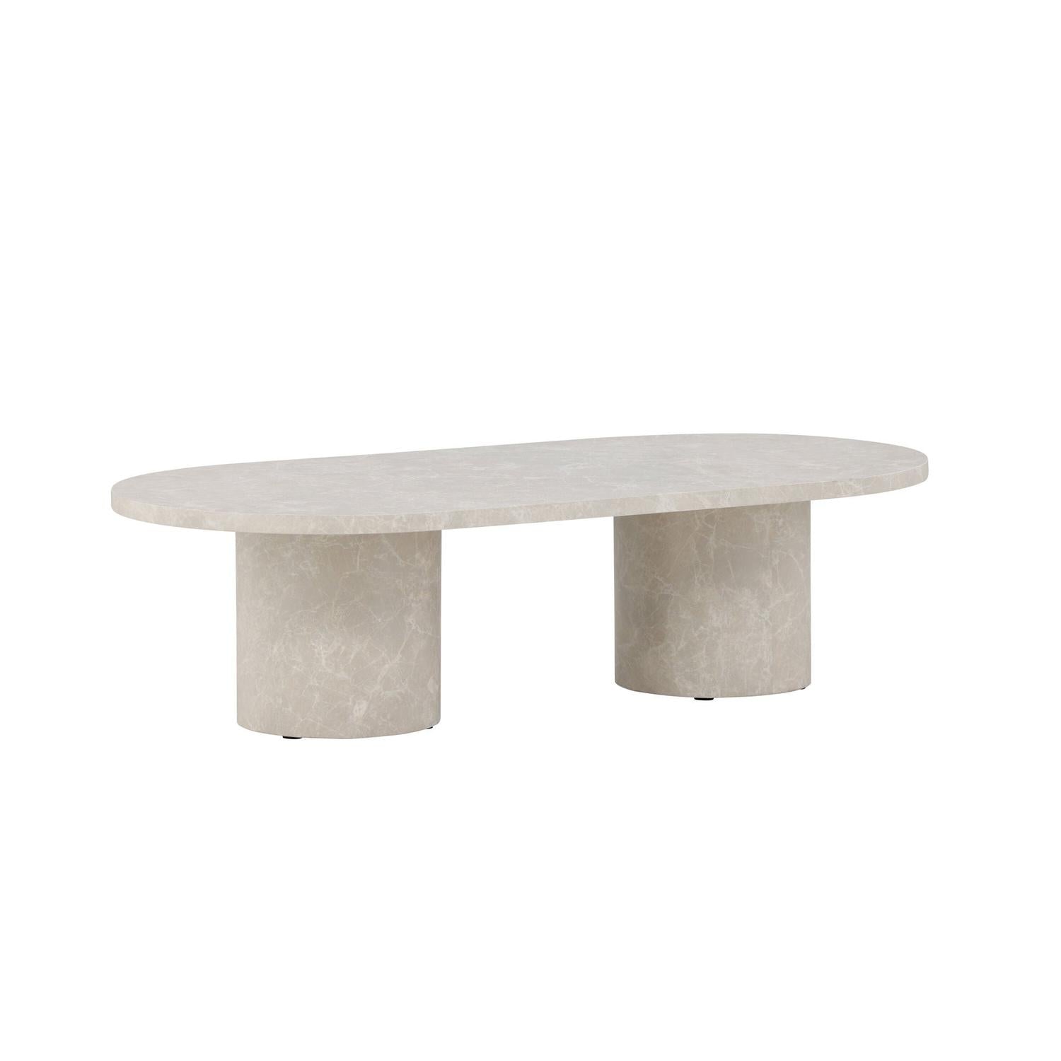 Couchtisch Narvik 120cm - Beige Marmoroptik-Couchtische-Venture Home-le canapé
