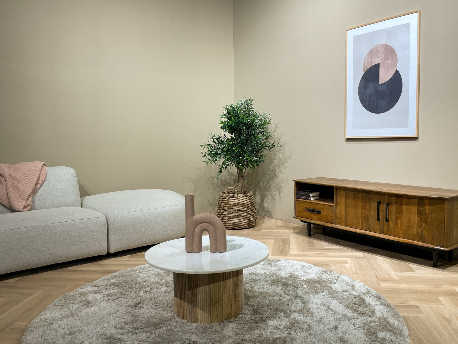 Couchtisch Nova Ø70cm - Weiß-Couchtisch-le canapé-le canapé