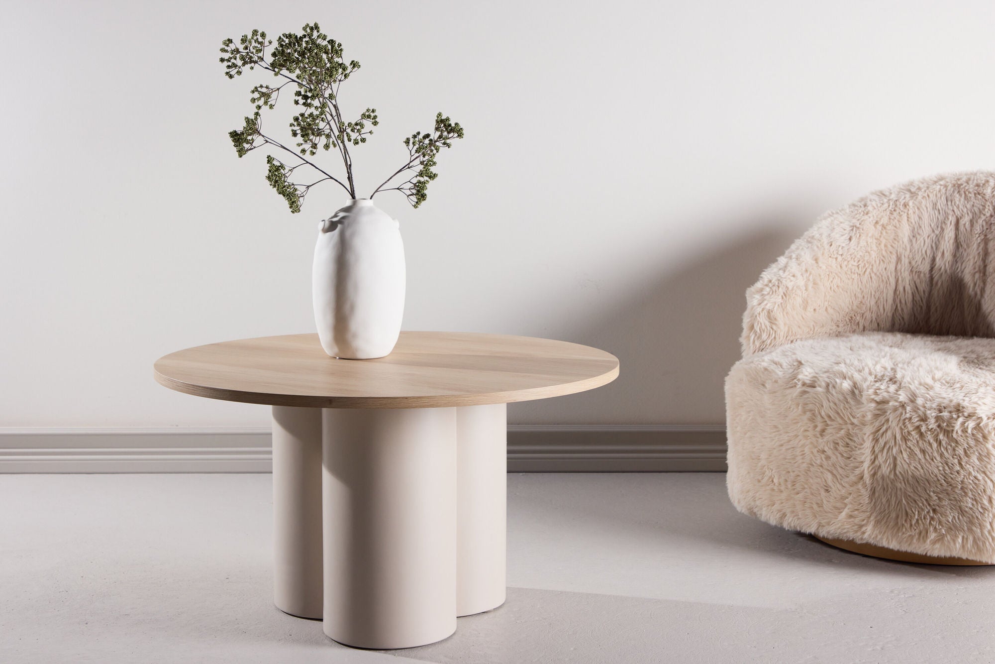 Couchtisch Olivia Ø80x45 cm - Cremeweiß-Couchtisch-Venture Home-le canapé