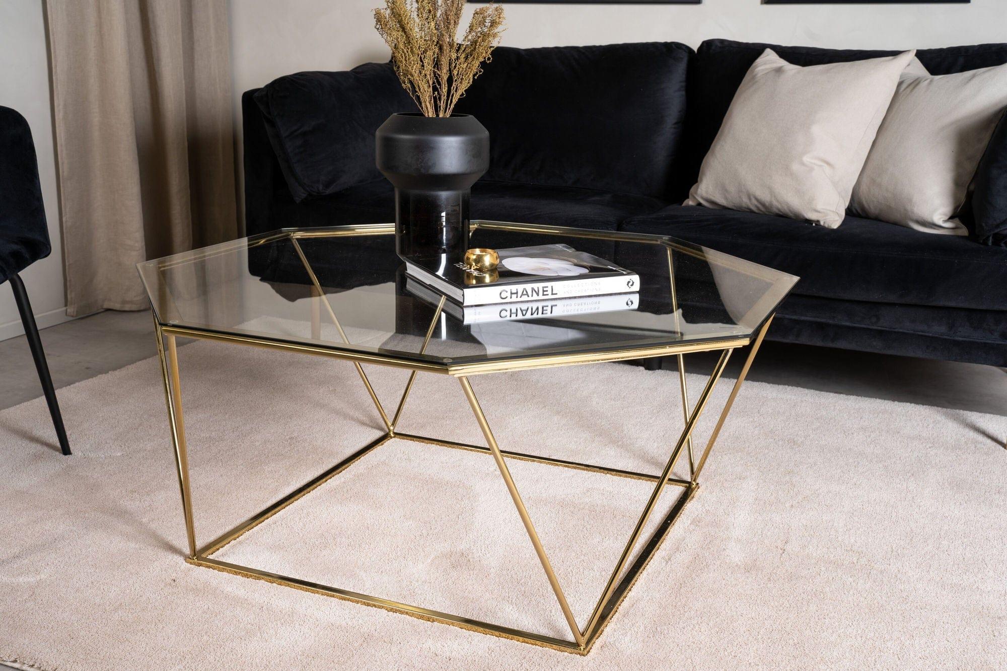 Couchtisch Österlen ⌀100cm - Messing / Glas-Couchtisch-Furniture Fashion-le canapé