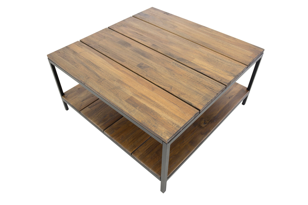 Couchtisch Padang 80cm aus Massivholz mit Ablage-Couchtische-Venture Home-le canapé