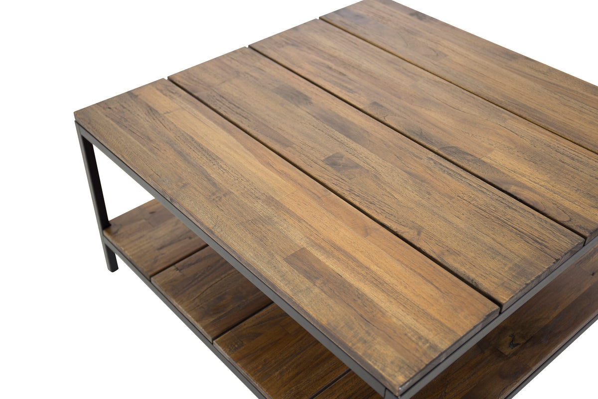 Couchtisch Padang 80cm aus Massivholz mit Ablage-Couchtische-Venture Home-le canapé