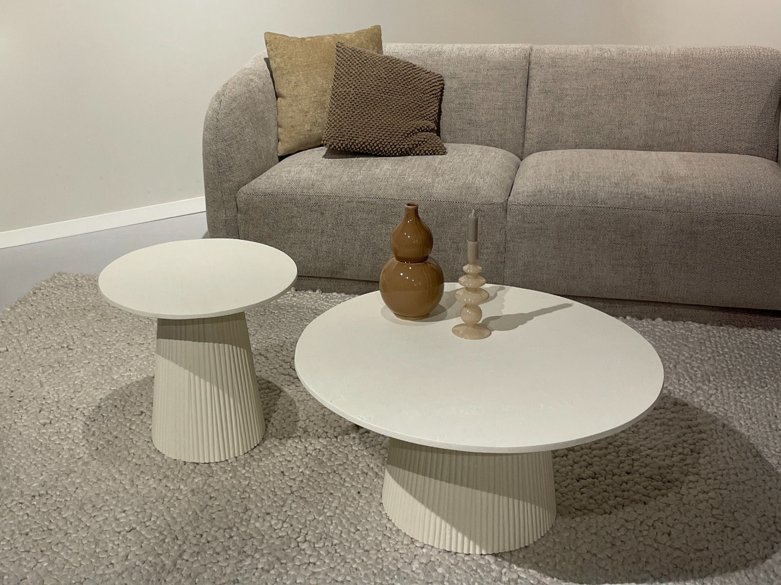 Couchtisch Patrice Ø50cm - Beige-Couchtisch-Livingfurn-le canapé