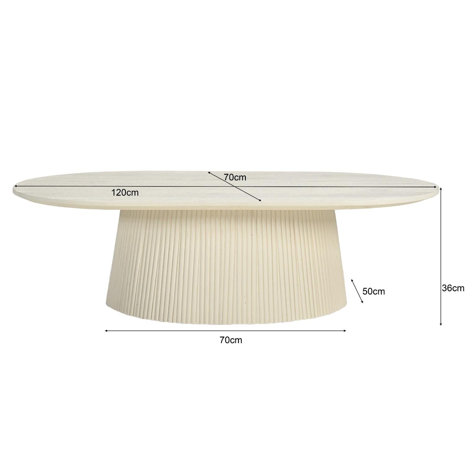Couchtisch Patrice Oval 120cm - Beige-Couchtische-Livingfurn-le canapé
