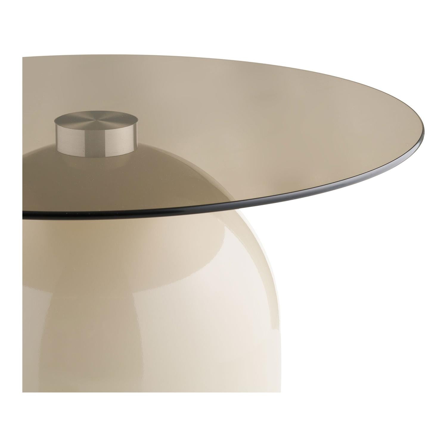 Couchtisch Ravello aus Glas Ø70cm - Beige-Couchtische-House Nordic-le canapé