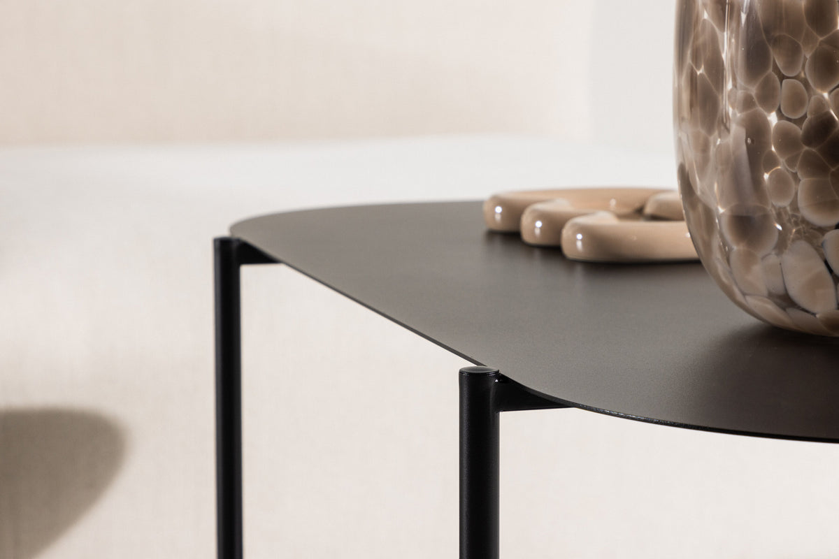 Couchtisch Recife 100cm aus Metall mit Ablage - Schwarz-Couchtische-Venture Home-le canapé