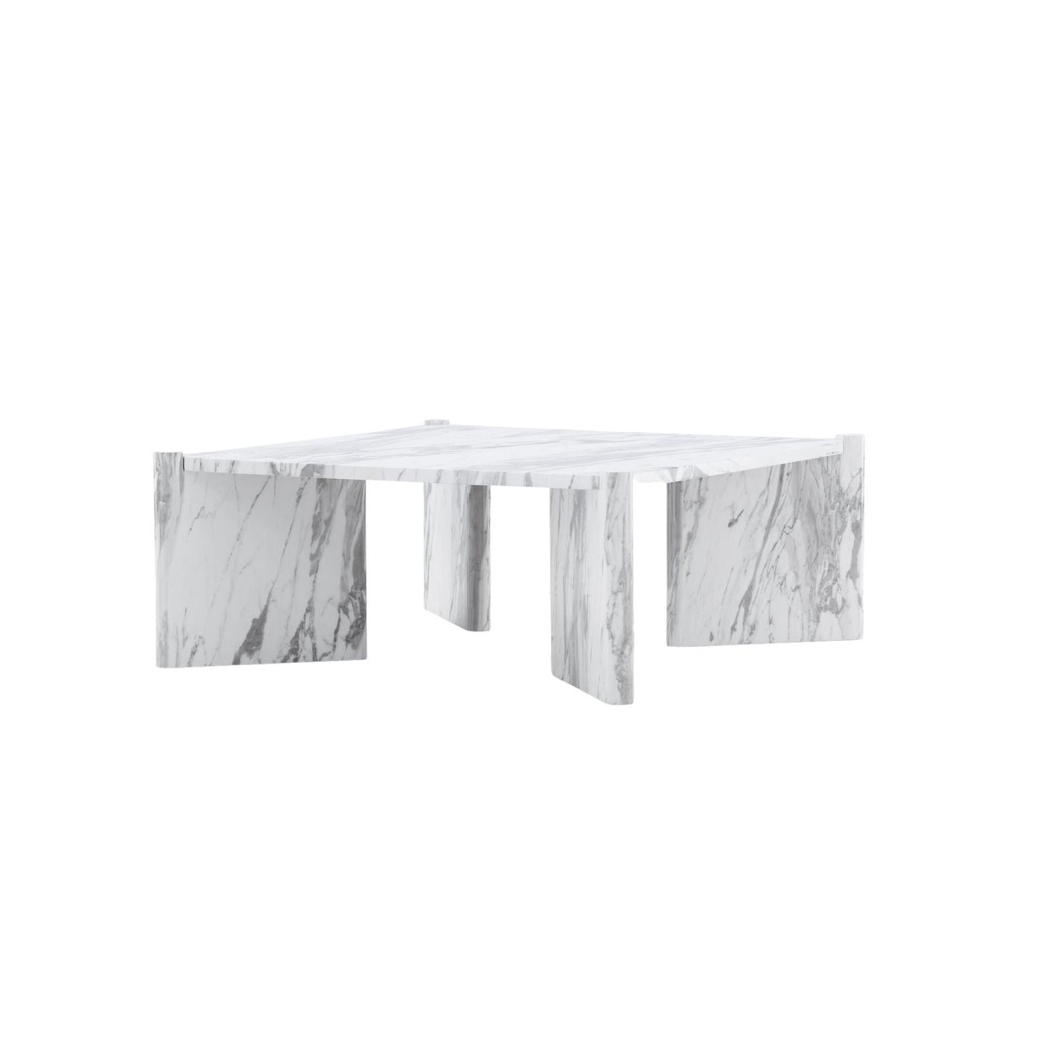 Couchtisch Rogaland 100cm in Marmoroptik - Weiß-Couchtische-Venture Home-le canapé