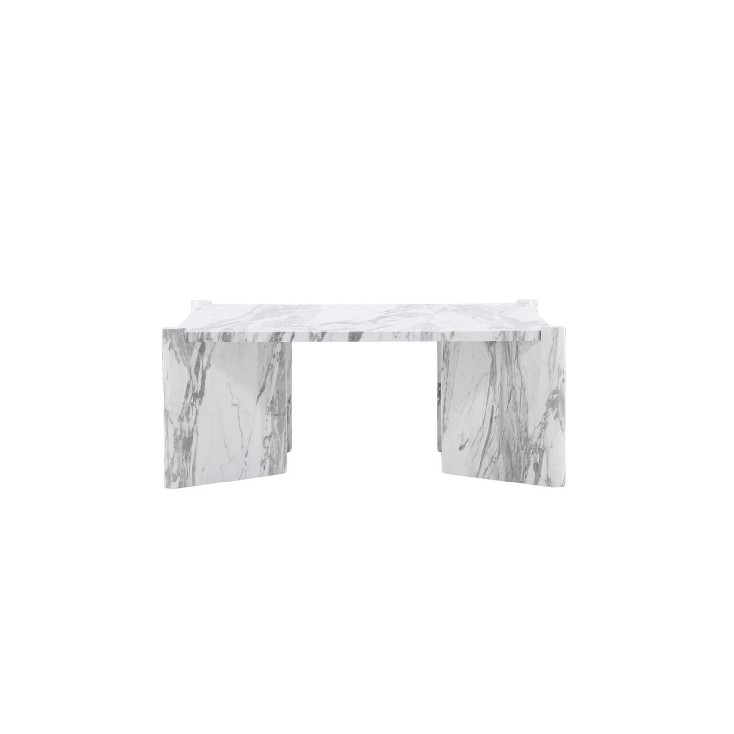 Couchtisch Rogaland 100cm in Marmoroptik - Weiß-Couchtische-Venture Home-le canapé