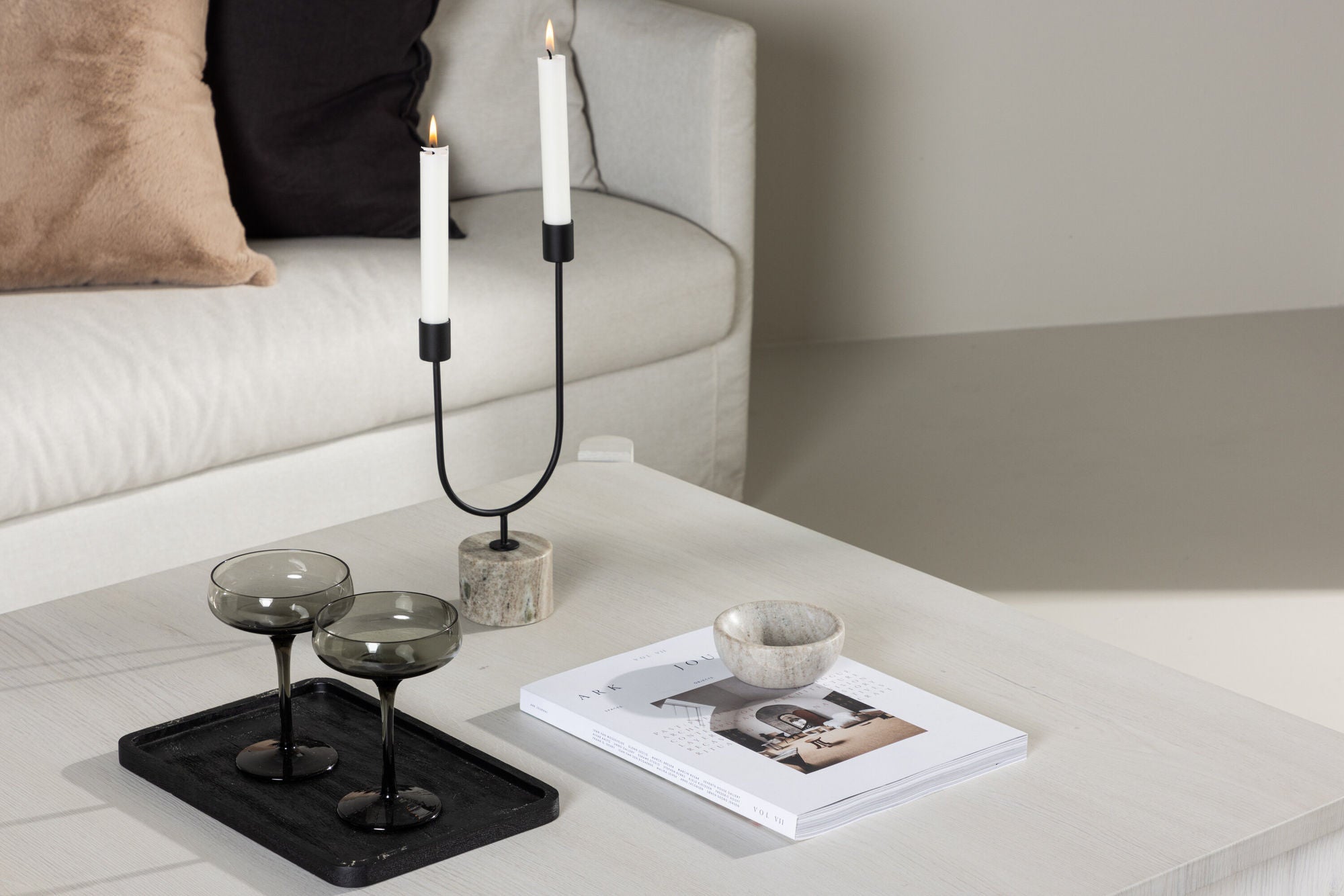 Couchtisch Rogaland 100x100cm - Cremeweiß-Couchtisch-Venture Home-le canapé