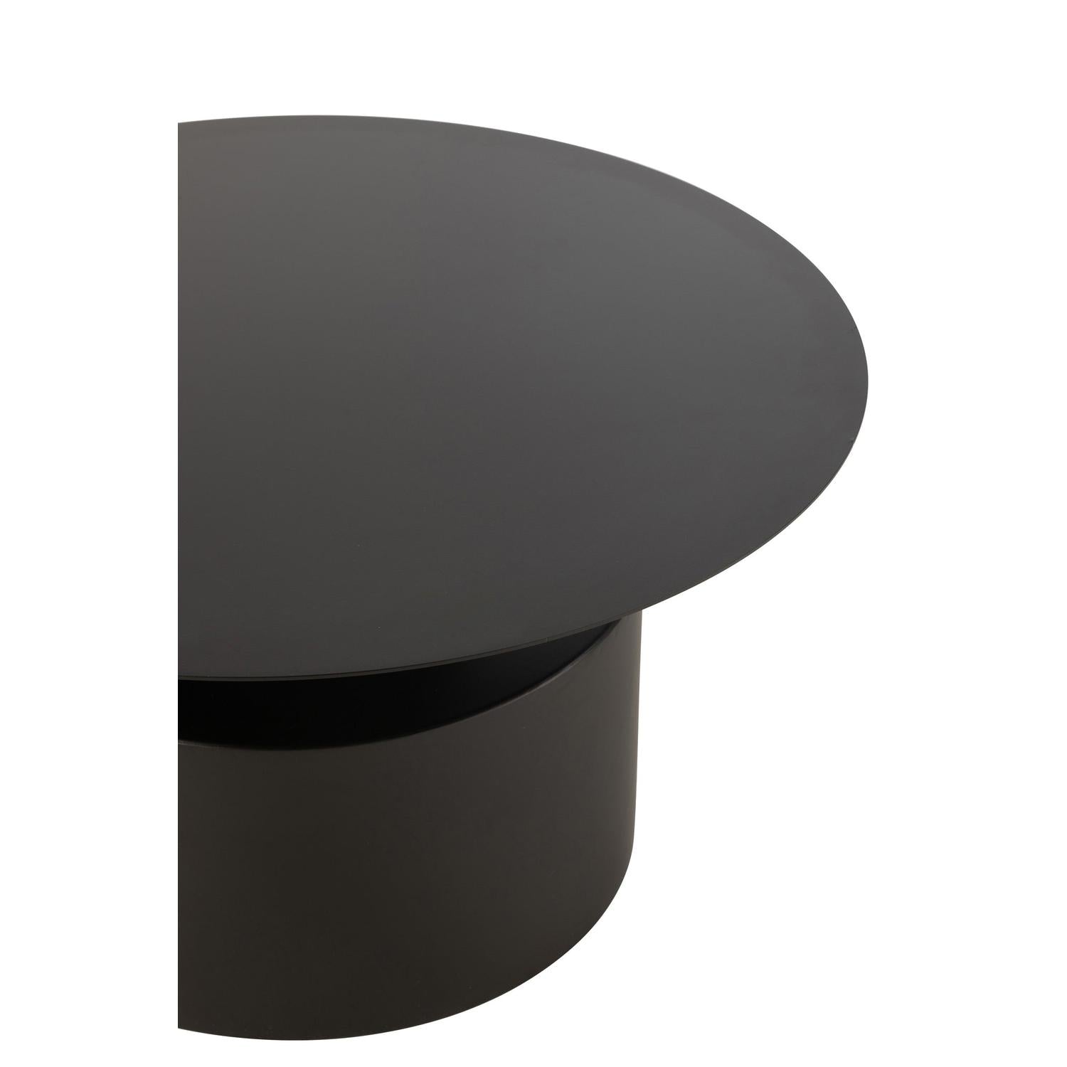 Couchtisch rund 80cm aus Metall - Schwarz-Couchtische-J-Line-le canapé