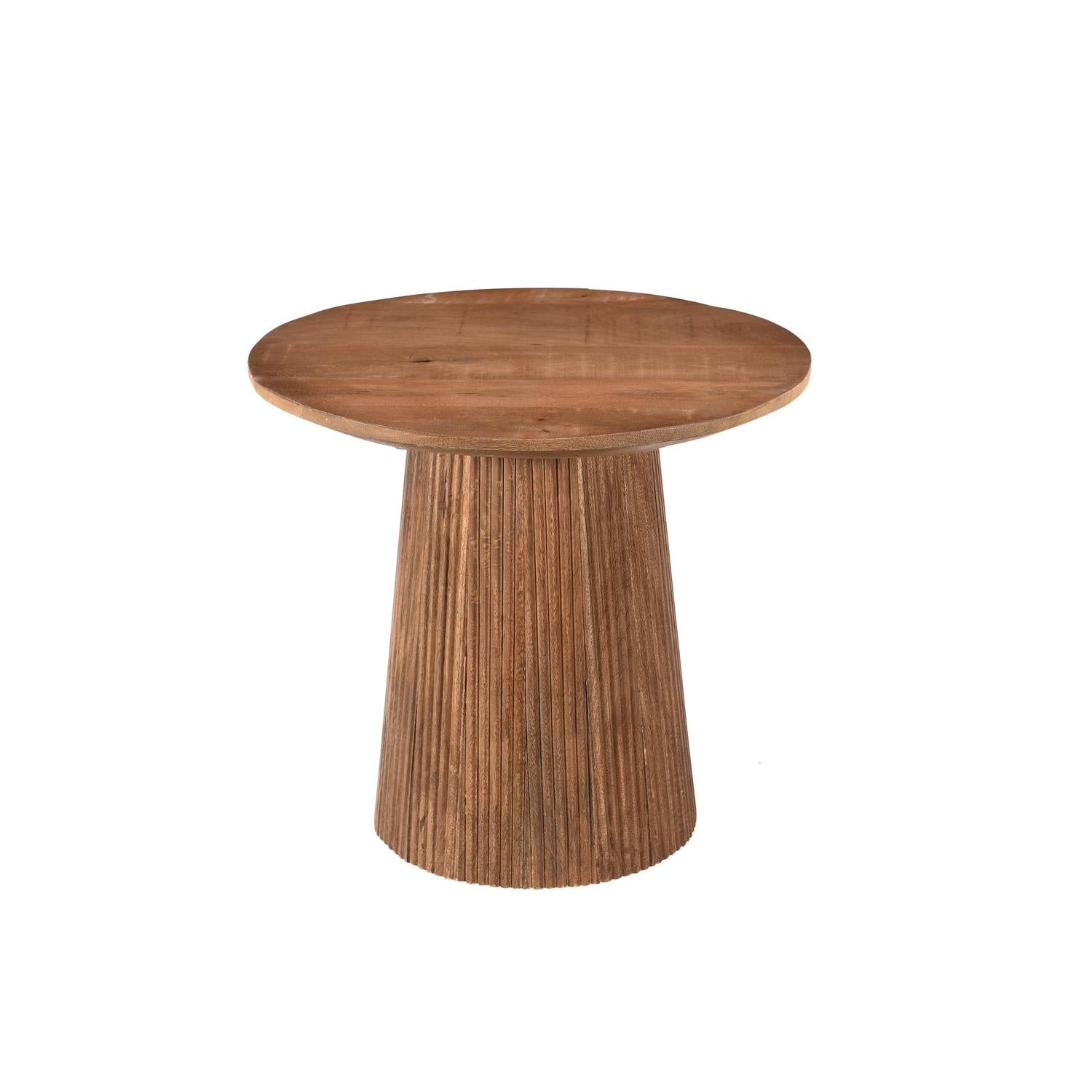 Couchtisch Salvator aus Mangoholz Ø50cm - Braun-Couchtische-Livingfurn-le canapé