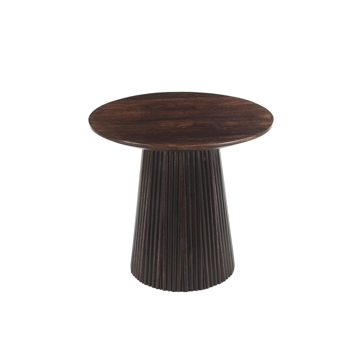 Couchtisch Salvator aus Mangoholz Ø50cm - Walnuss-Couchtische-Livingfurn-le canapé