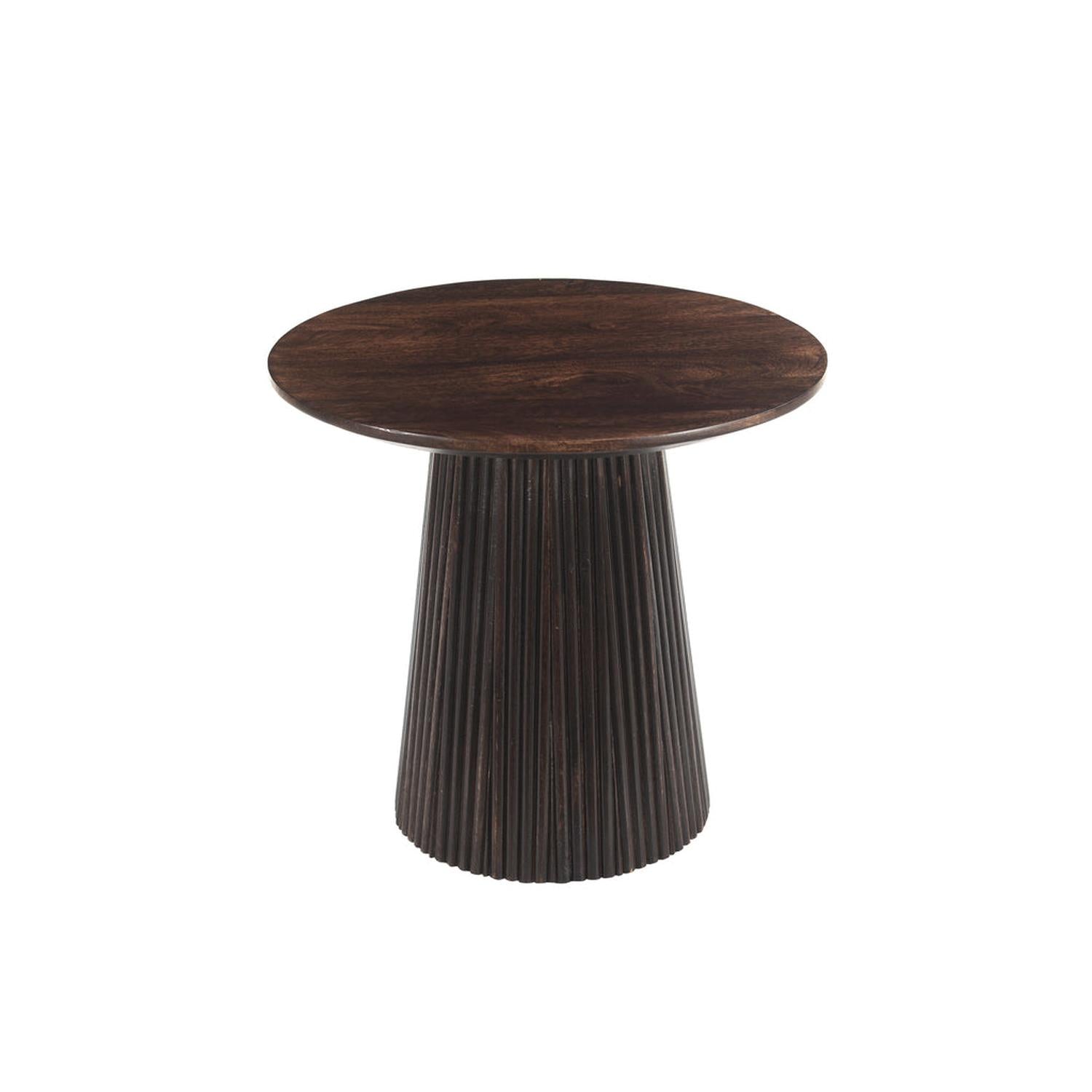 Couchtisch Salvator aus Mangoholz Ø50cm - Walnuss-Couchtische-Livingfurn-le canapé