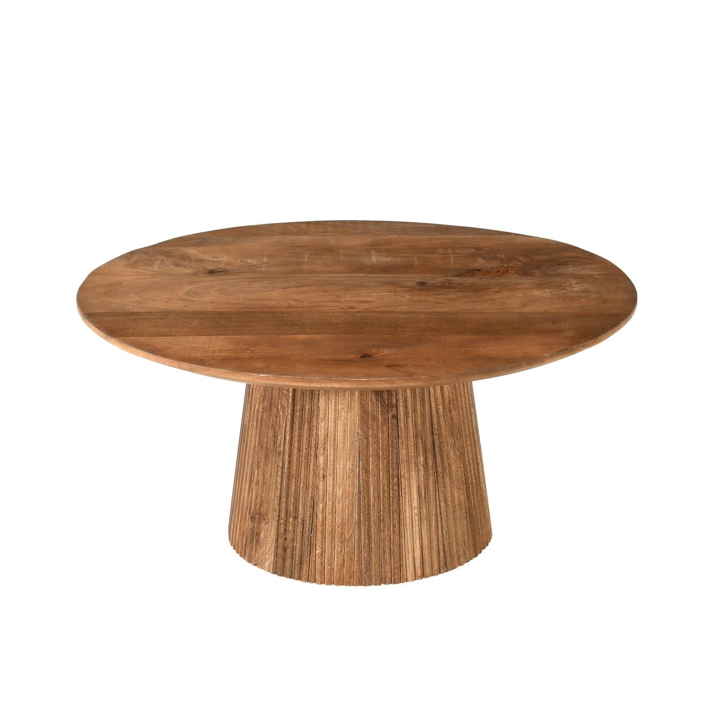 Couchtisch Salvator aus Mangoholz Ø80cm - Braun-Couchtische-Livingfurn-le canapé