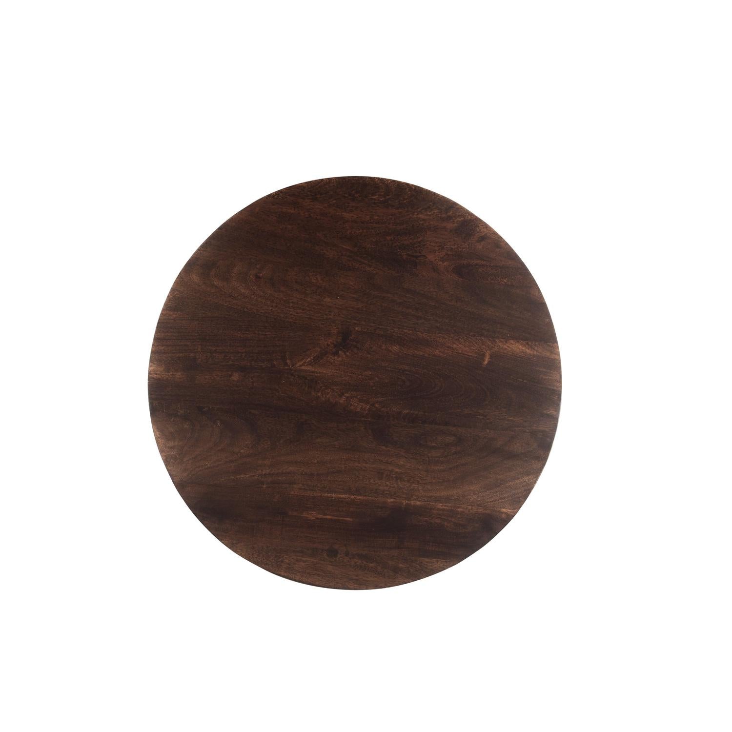 Couchtisch Salvator aus Mangoholz Ø80cm - Walnuss-Couchtische-Livingfurn-le canapé