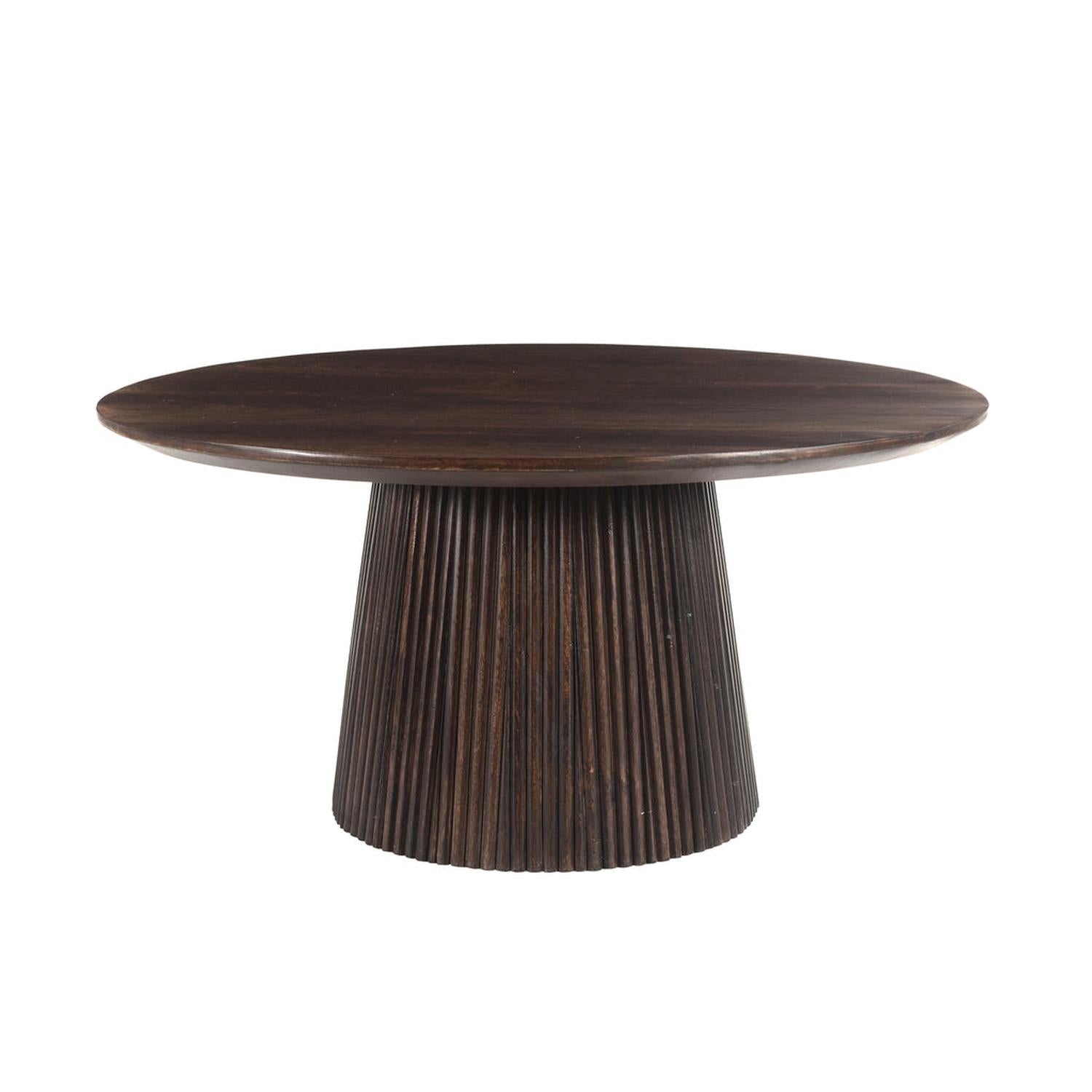 Couchtisch Salvator aus Mangoholz Ø80cm - Walnuss-Couchtische-Livingfurn-le canapé