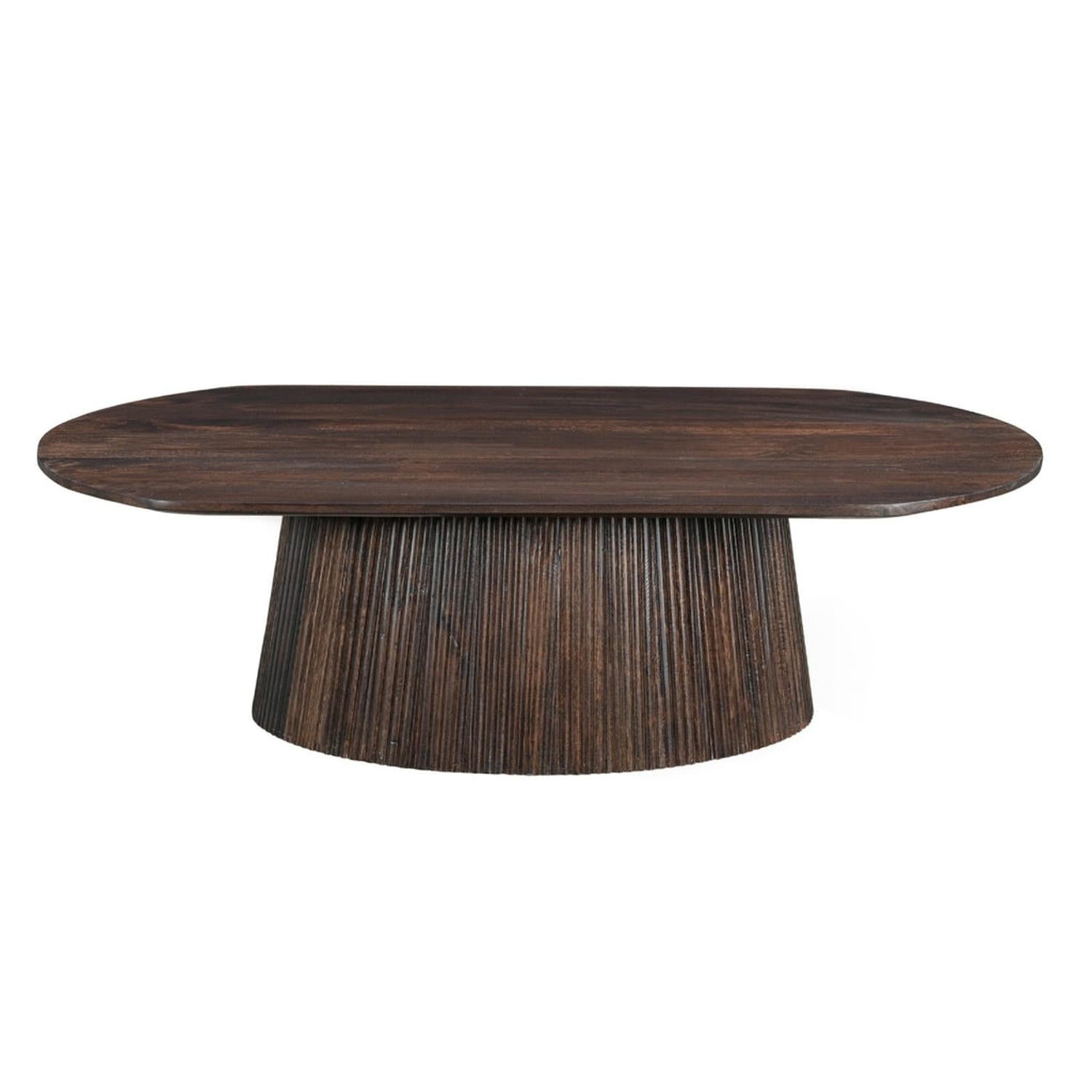 Couchtisch Salvator aus Mangoholz Oval 120cm - Walnuss-Couchtische-Livingfurn-le canapé