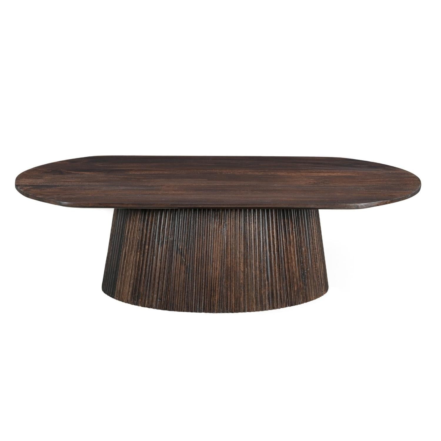 Couchtisch Salvator aus Mangoholz Oval 120cm - Walnuss-Couchtische-Livingfurn-le canapé
