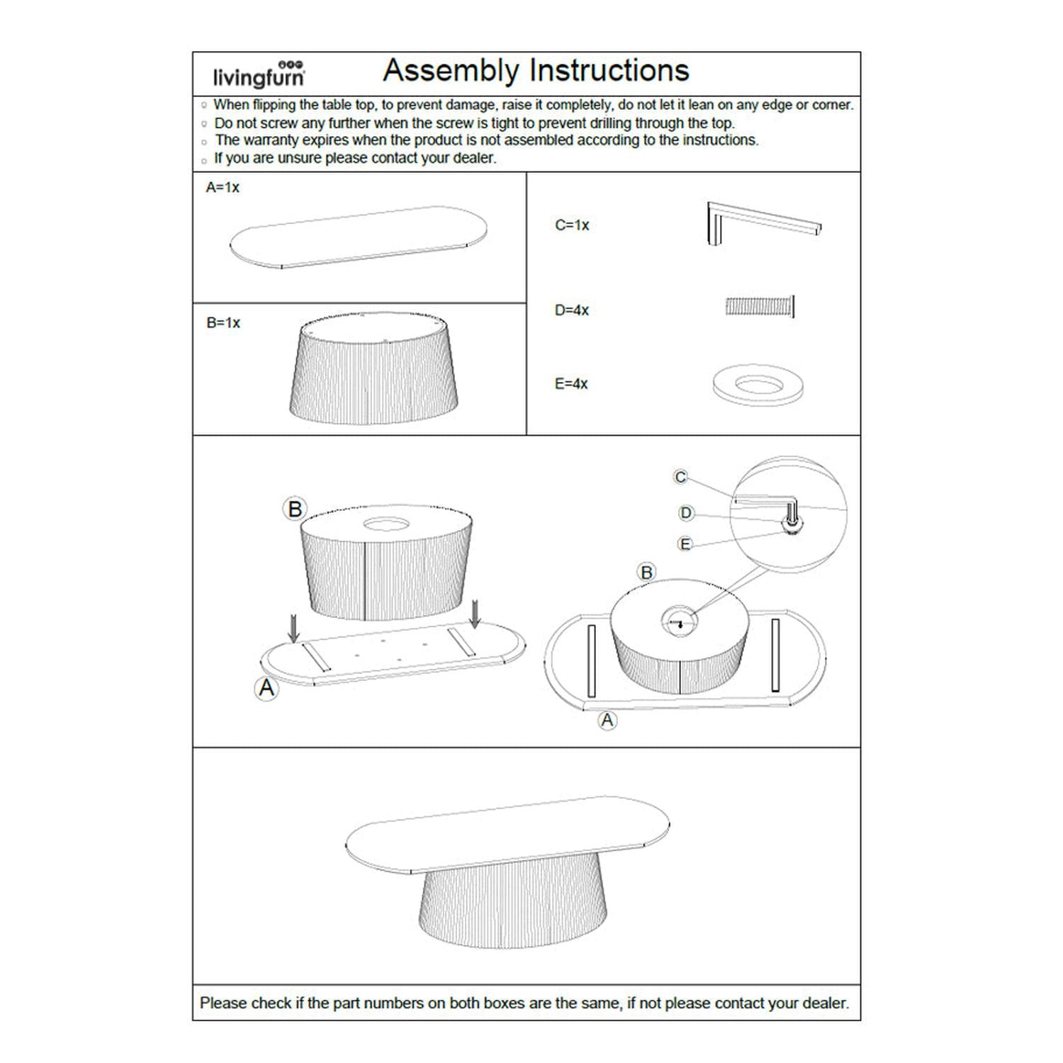 Couchtisch Salvator Oval 120cm - Walnuss-Couchtisch-Livingfurn-le canapé