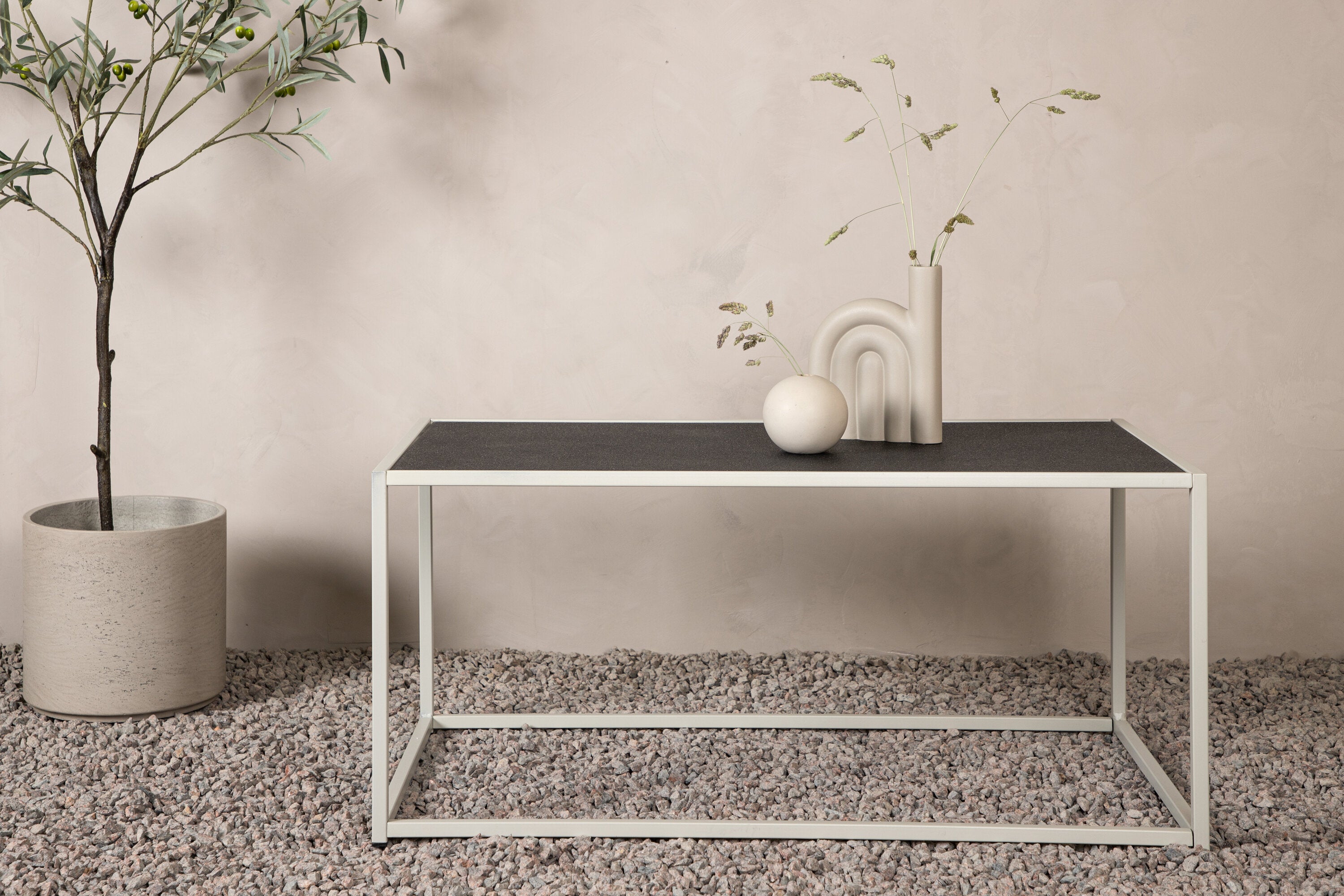 Couchtisch Siaton 110cm aus Metall - Grau-Loungetische-Venture Home-le canapé