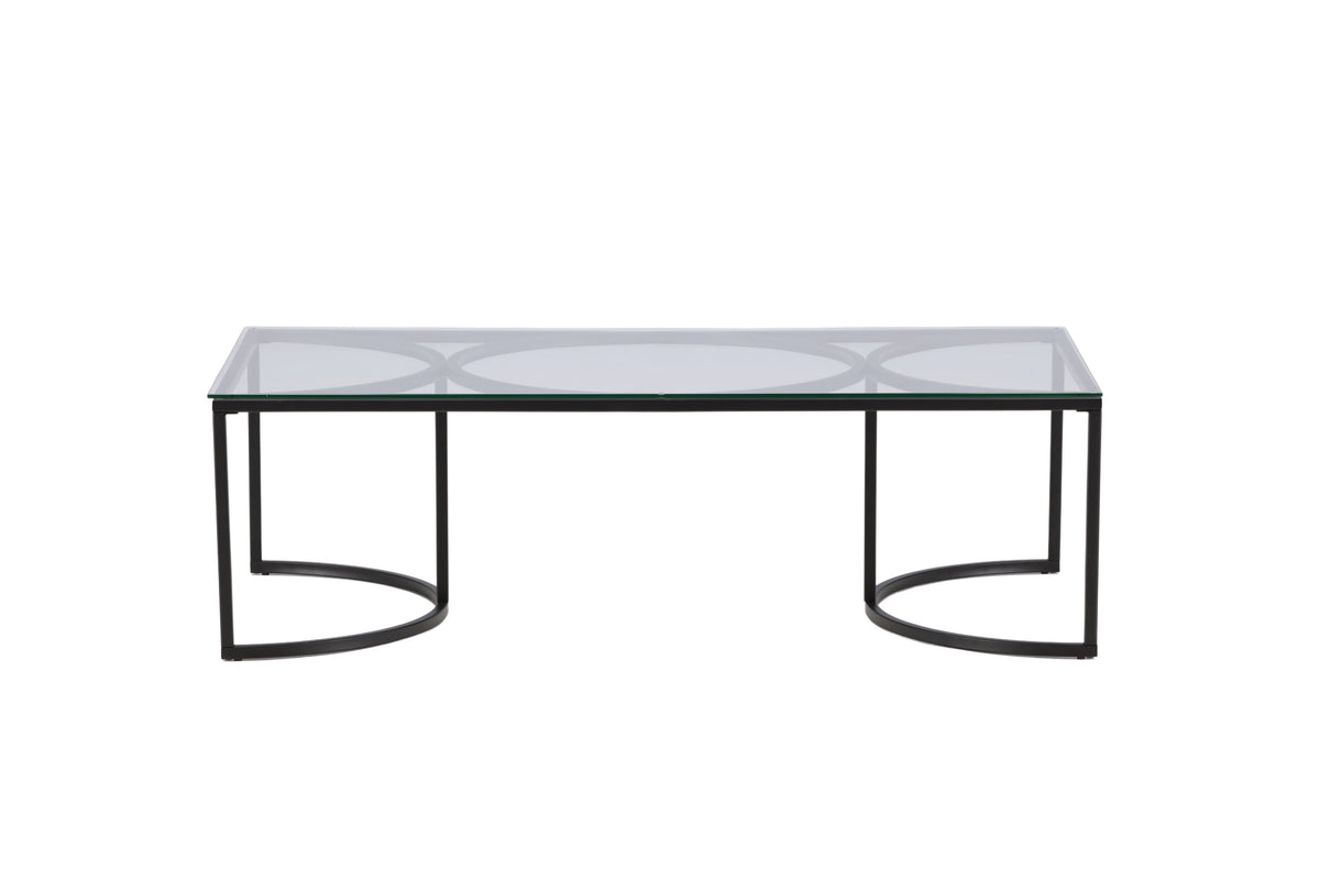 Couchtisch Skanör 140cm aus Glas - Schwarz-Couchtische-Venture Home-le canapé