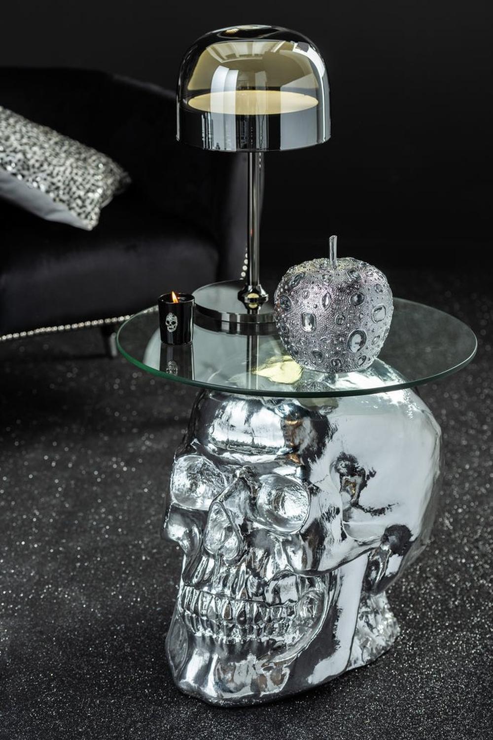Couchtisch Skull rund Ø55cm - Silber