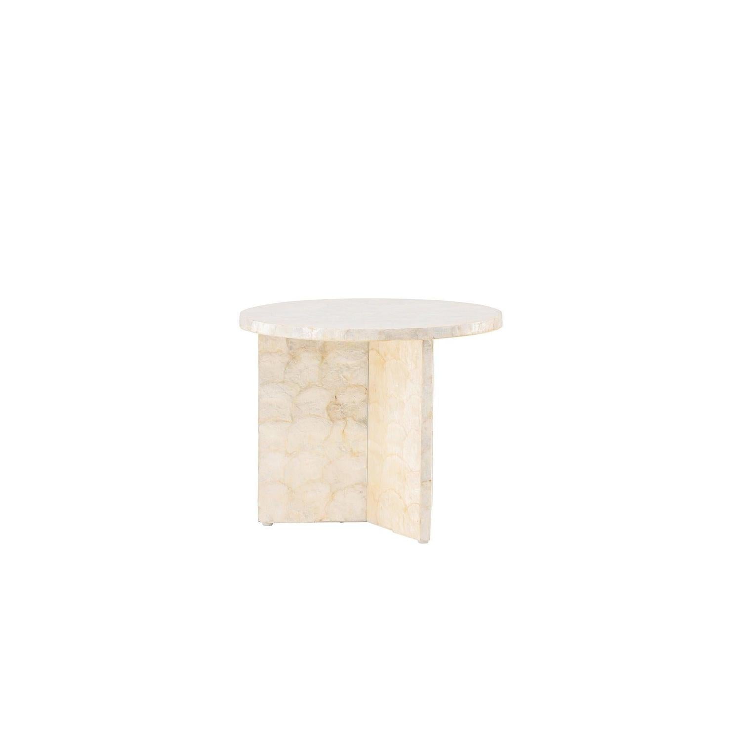 Couchtisch Smögen ⌀40cm - Capiz-Muschel Optik-Couchtische-Vind-le canapé
