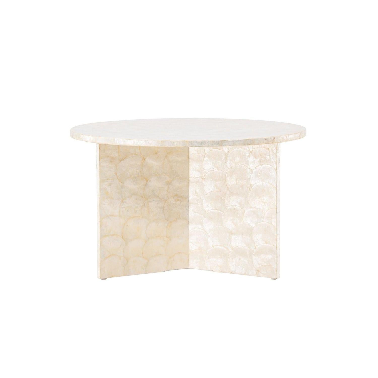 Couchtisch Smögen ⌀70cm - Capiz-Muschel Optik-Couchtische-Vind-le canapé