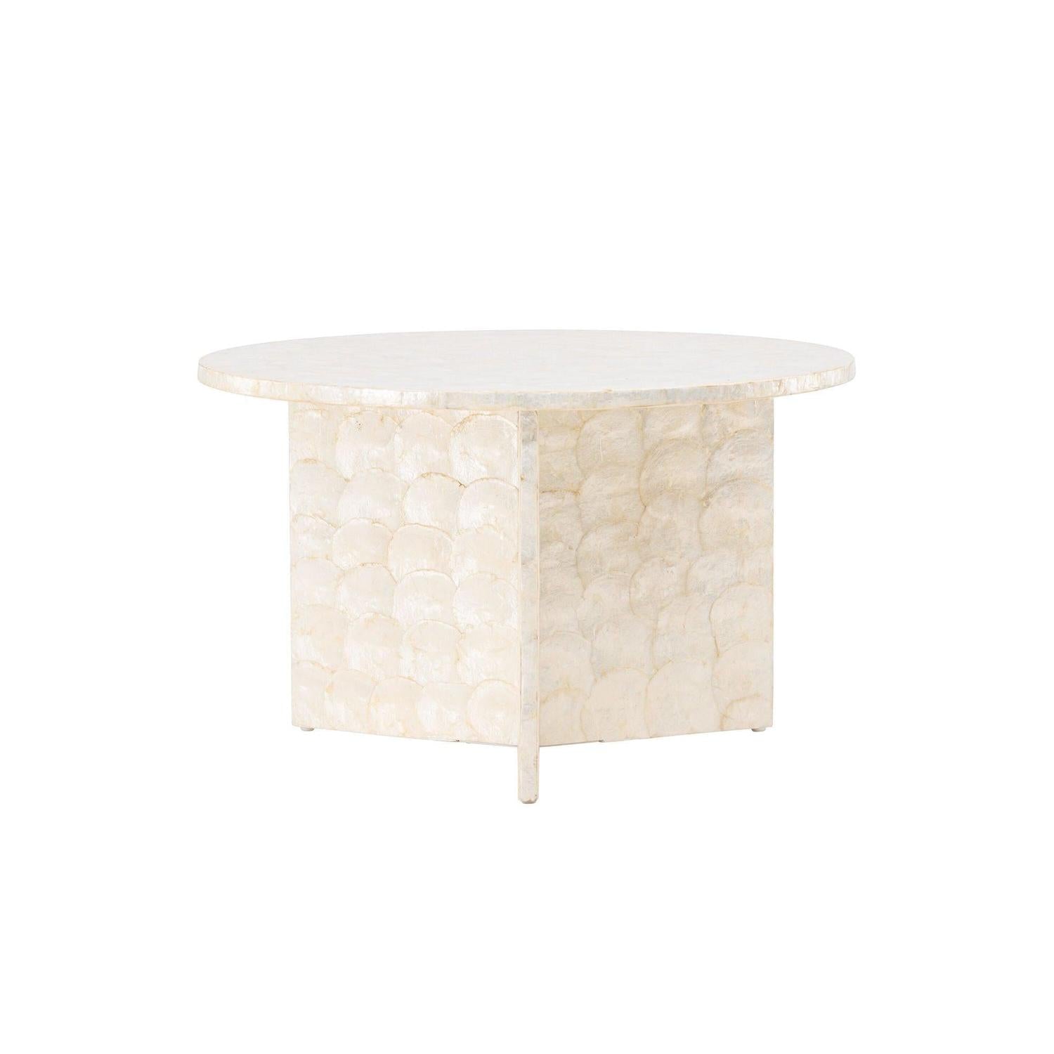 Couchtisch Smögen ⌀70cm - Capiz-Muschel Optik-Couchtische-Vind-le canapé
