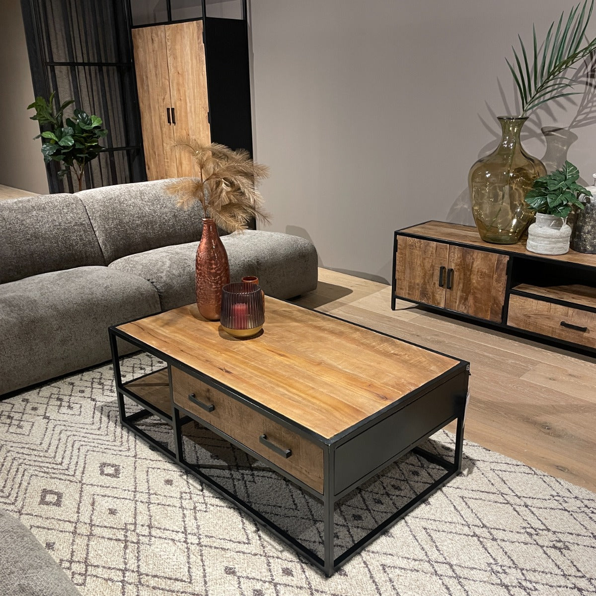 Couchtisch Sturdy aus Mangoholz 120*70cm - Hellbraun-Couchtisch-Livingfurn-le canapé