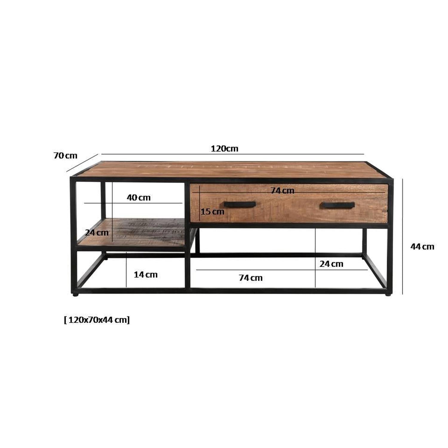 Couchtisch Sturdy aus Mangoholz 120*70cm - Hellbraun-Couchtisch-Livingfurn-le canapé