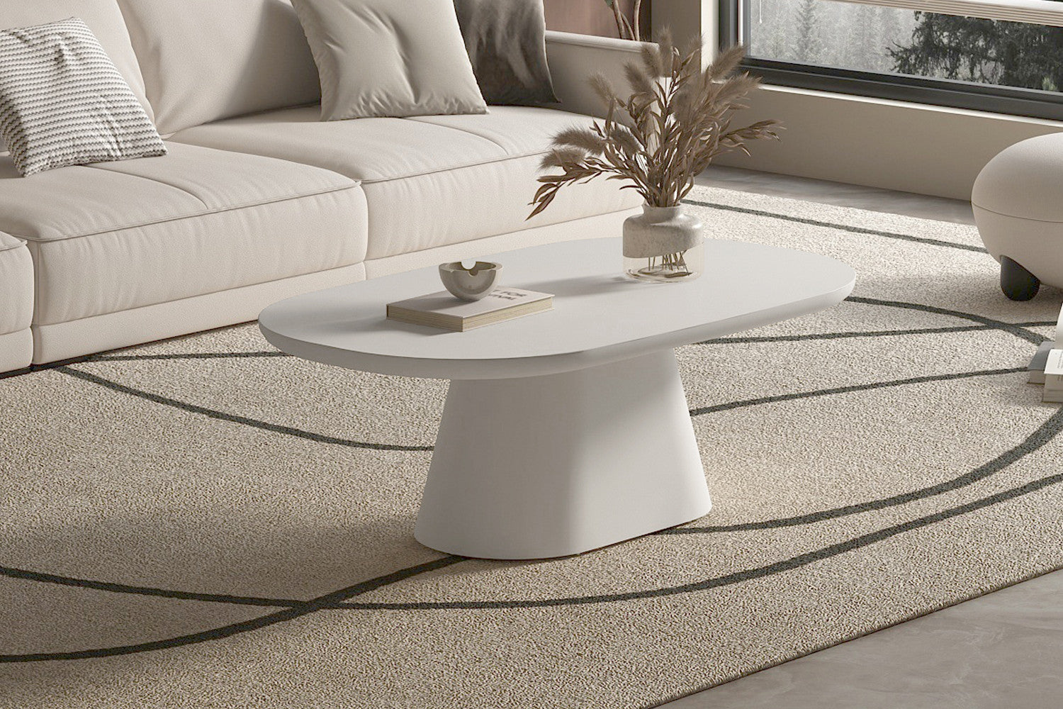 Couchtisch Tavira 120cm Oval - Weiß-Couchtisch-Rousseau-le canapé