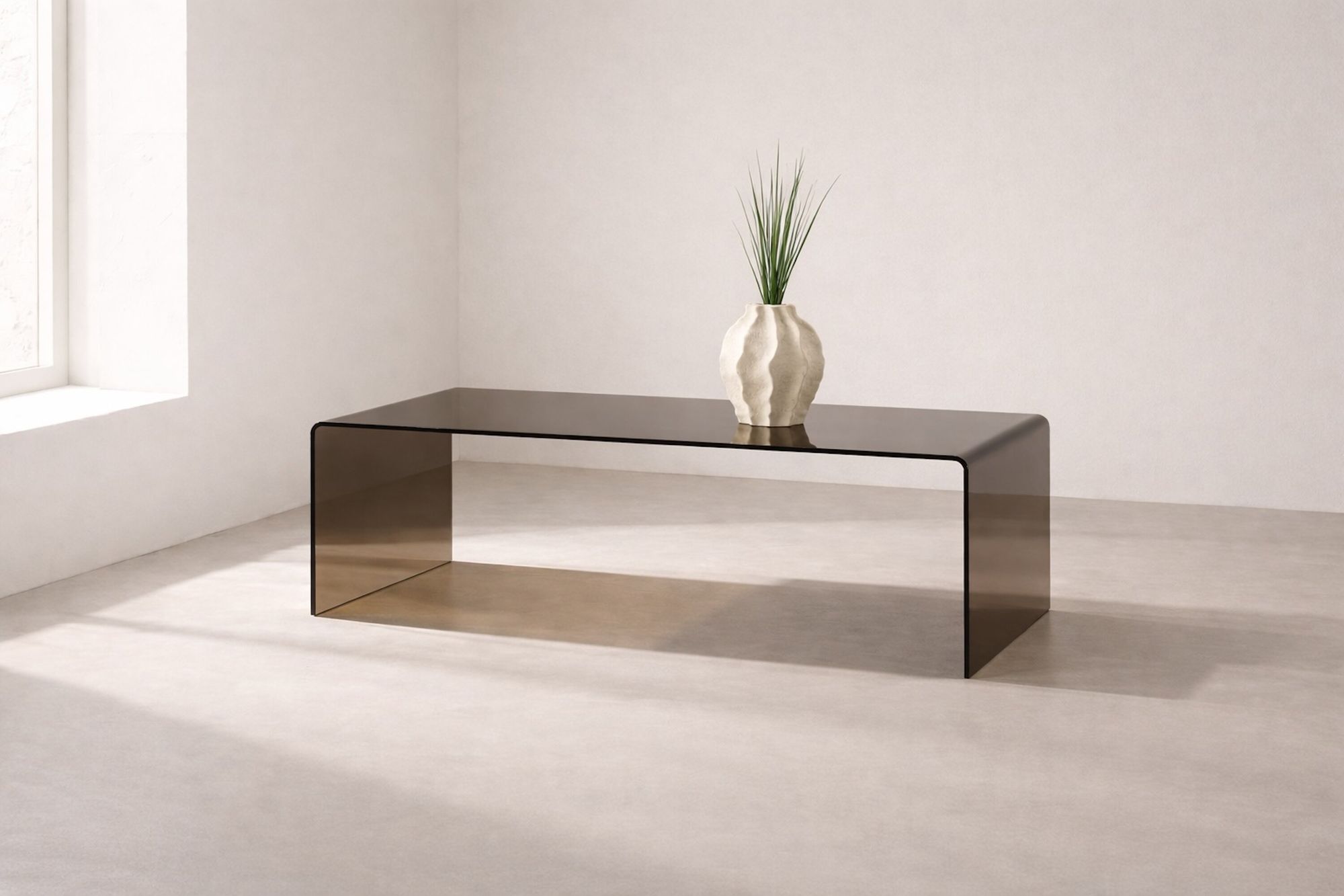 Couchtisch Telemark aus Glas 120cm - Braun-Couchtische-Venture Home-le canapé