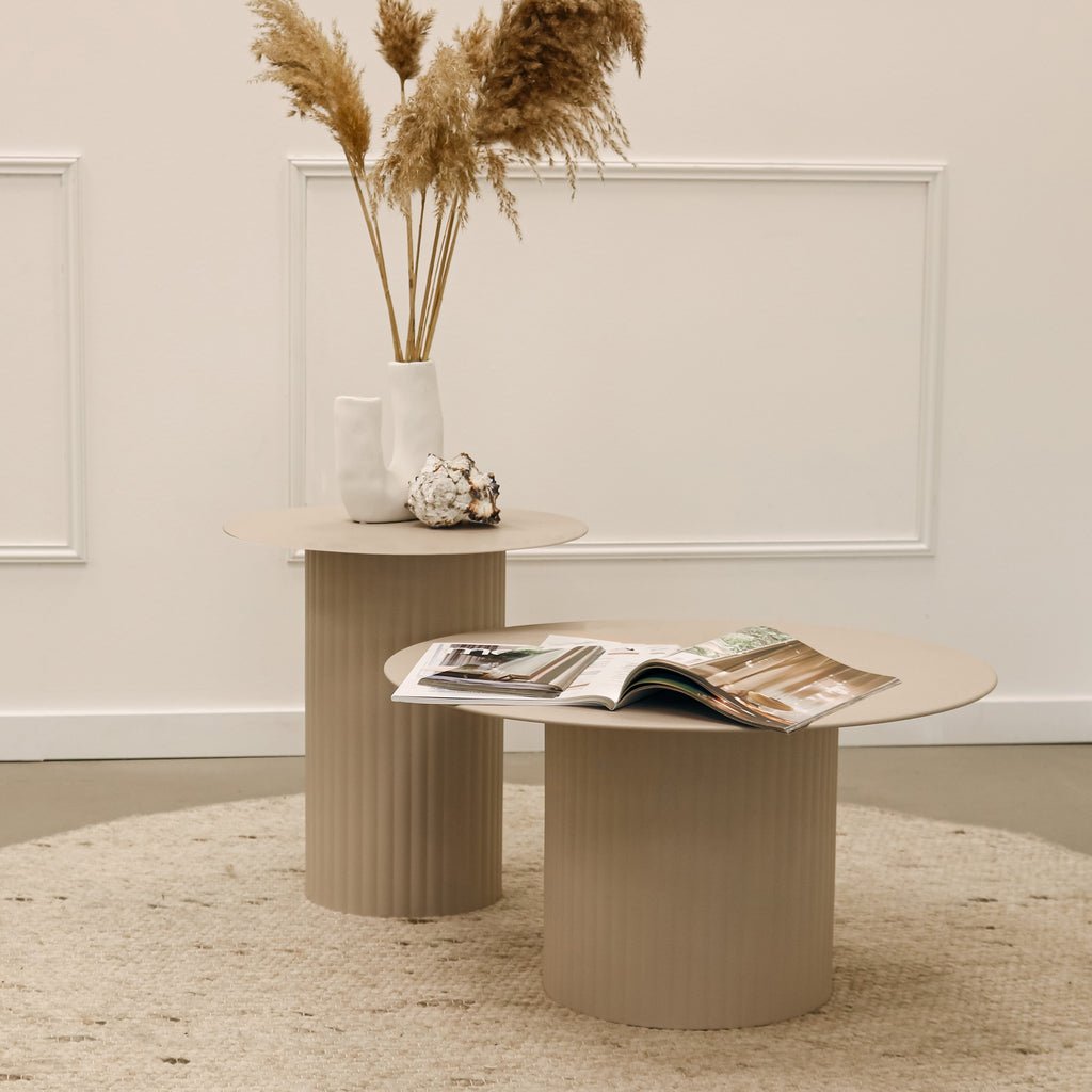 Couchtisch Tilo - L - Beige-Couchtische-Kick Collection-le canapé