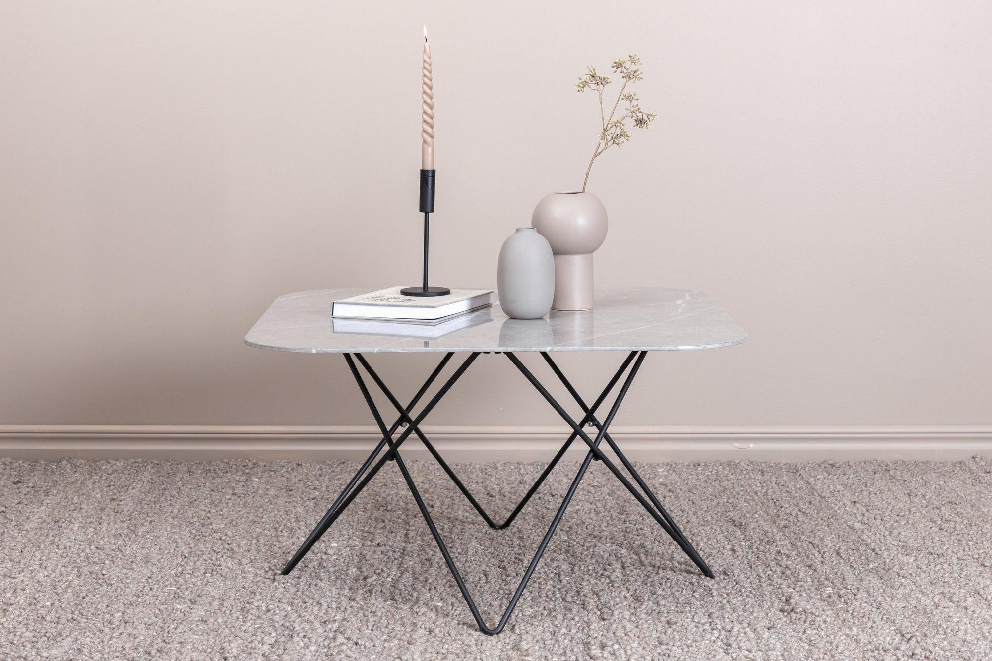 Couchtisch Tristar aus Marmorglas - Grau-Couchtische-Venture Home-le canapé