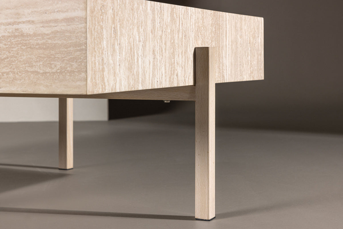 Couchtisch Vadholmen 120cm in Travertin-Optik - Beige-Couchtische-Vind-le canapé